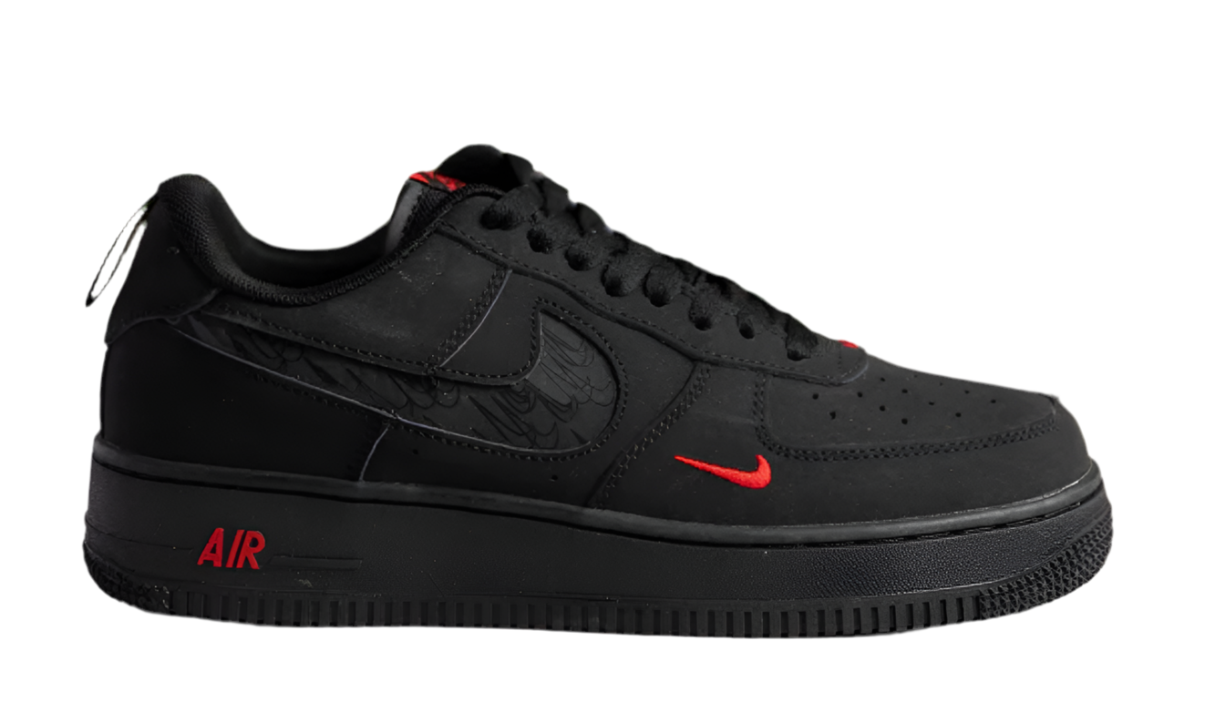 Nike air force ones with black swoosh online