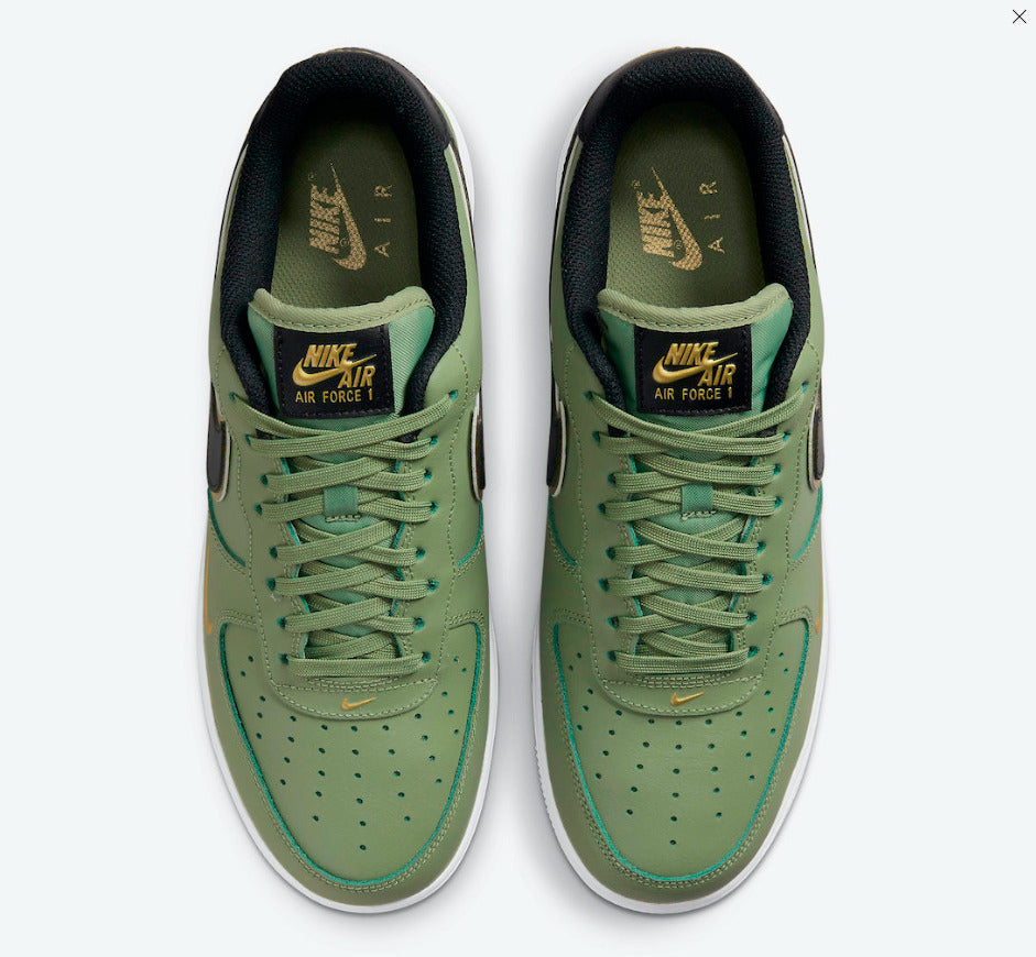 Air Force One Double Swoosh Olive Gold Black 36